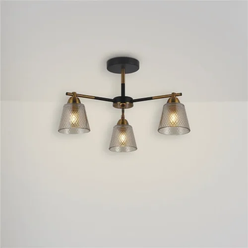 Люстра FR4015PL-03BBZ Келло / Kello E27x3 (Черный и Бронза) FR4015PL-03BBZ - фото 4