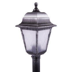 UUL-A01T 60W-E27 IP44 BLACK SILVER Светильник уличный, под лампу Е27, Архитектурный напольный, Корпус темно-серебристый, TM Uniel