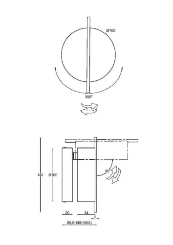 Настенный светильник (бра) Nuance 3000К 4Вт (Белый) - фото 3