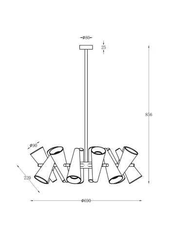 Подвесной светильник Giro GU10х14 (Латунь) - фото 4