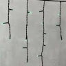 Гирлянда Бахрома 3,1 x 0,5 м Зеленая 220В, 150 LED, Провод Черный ПВХ, IP54. Фото 2.
