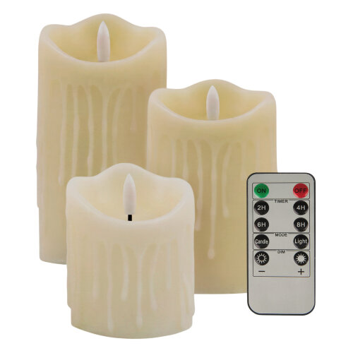 ULD-F056 WW RC CANDLE SET3 Фигура светодиодная Свеча на батарейках 2AA не в-к, в составе набора из 3 штук, Диммируемая, 1 светодиод, Теплый белый свет, Пульт ДУ в-к, TM Uniel - фото 2