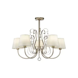 Серия Vanda выполнена в классическом стиле. Благодаря своему строгому и элегантному дизайну светильники могут дополнить интерьер гостиной, спальни и даже гардеробной комнаты. Металлическая арматура цвета матового золота, абажуры сделаны из белой ткани. Св