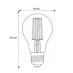 LED-A60-12W-4000K-E27-CL-DIM GLA01TR Лампа светодиодная диммируемая, Форма А, прозрачная, Серия Air, Белый свет 4000K.