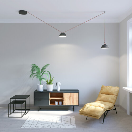 DK5560-BK Cветильник для трека-ремня Belty, серия Flow со светодиодом, D220*H117мм, 48V DC, 24W, RA90, 120°, 4000K, IP20, черный, алюминий. Фото 7