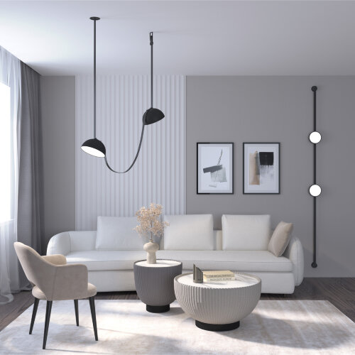 DK5560-BK Cветильник для трека-ремня Belty, серия Flow со светодиодом, D220*H117мм, 48V DC, 24W, RA90, 120°, 4000K, IP20, черный, алюминий. Фото 5