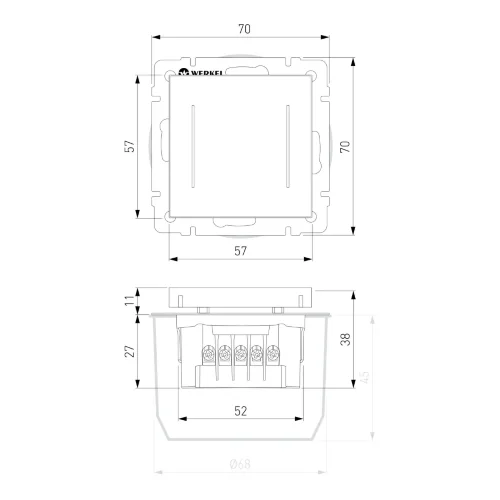 Умный сенсорный выключатель двухклавишный (белый) W4523001 - фото 8