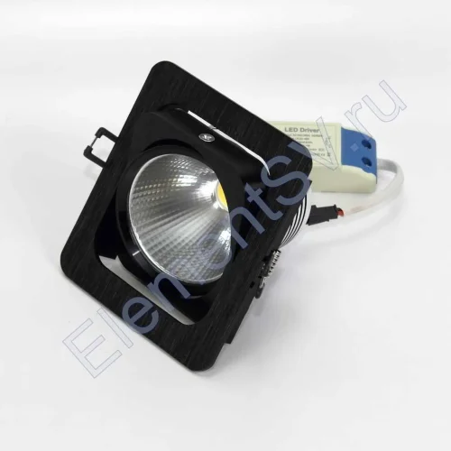 Светодиодный светильник встраиваемый 120.1 series black housing BW142 (10W,220V,day white) - фото.