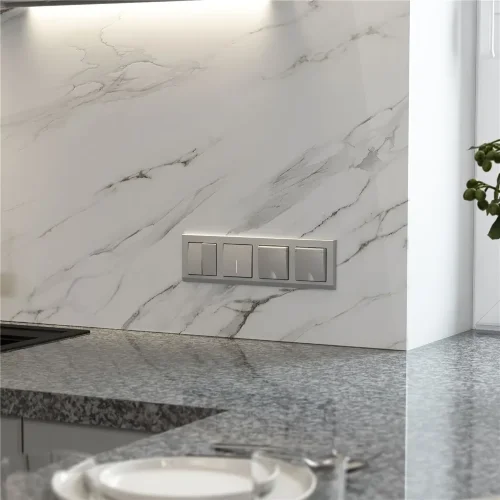 Выключатель одноклавишный с подсветкой (серебряный матовый) W1110165 - фото 2