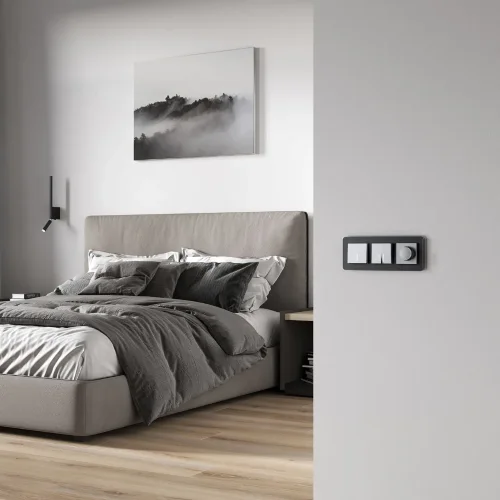 Выключатель одноклавишный с подсветкой (серебряный матовый) W1110165 - фото 3