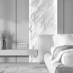 Выключатель одноклавишный с подсветкой (серебряный матовый) W1110165