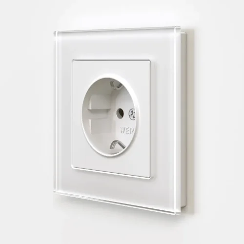 Розетка с заземлением (белый матовый) W1171061 - фото 3