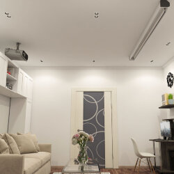 Встраиваемый светильник, IP 20, 10 Вт, GU5.3, LED, белый/черный, пластик, Denkirs DK3072-WH+BK