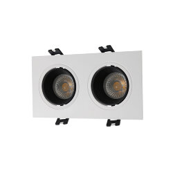 Встраиваемый светильник, IP 20, 10 Вт, GU5.3, LED, белый/черный, пластик, Denkirs DK3072-WH+BK