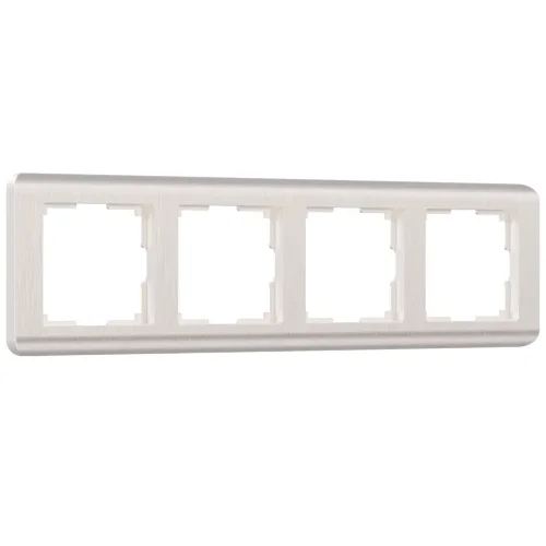 Рамка из поликарбоната на 4 поста Stream перламутровый W0042113 - фото