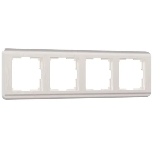 Рамка из поликарбоната на 4 поста Stream перламутровый W0042113 - фото