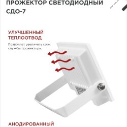 Прожектор светодиодный СДО-7 20Вт 230В 6500К IP65 белый IN HOME