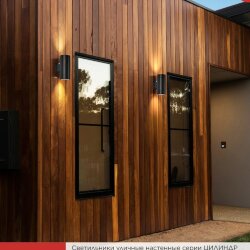 Светильник уличный настенный двусторонний НБУ ЦИЛИНДР-PC-2xGX53-BL с фотореле черный IP54 IN HOME