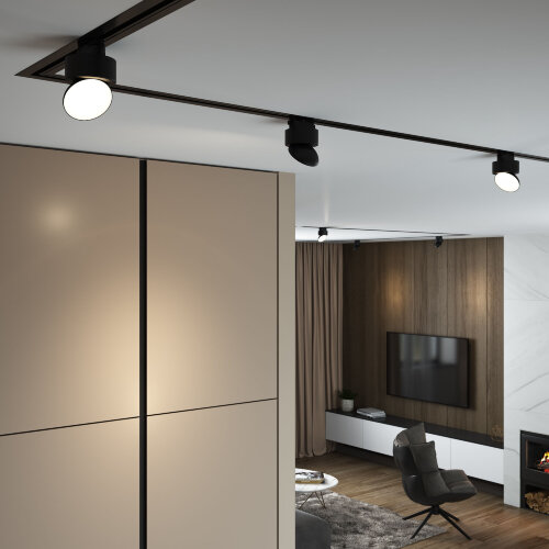 Светильник светодиодный Smooth чёрный матовый 10W 4200K однофазный - Фото 4