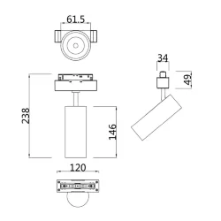 Трековый светильник Фокус / Focus LED S35  3000K 18Вт (Черный) TR019-2-15W3K-MG