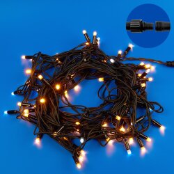 ULD-S1000-120-TBK WARMWHITE-WHITE IP67 Гирлянда светодиодная с эффектом мерцания, 10м, Соединяемая, 120 светодиодов, Теплый белый и белый свет, Провод черный