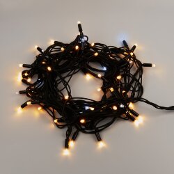 ULD-S1000-120-TBK WARMWHITE-WHITE IP67 Гирлянда светодиодная с эффектом мерцания, 10м, Соединяемая, 120 светодиодов, Теплый белый и белый свет, Провод черный