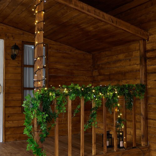 ULD-S1000-120-TBK WARMWHITE-WHITE IP67 Гирлянда светодиодная с эффектом мерцания, 10м, Соединяемая, 120 светодиодов, Теплый белый и белый свет, Провод черный - фото 9