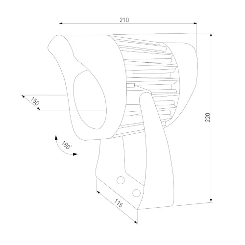 Светильник садово-парковый поворотный Landscape черный 35186/F - фото 6