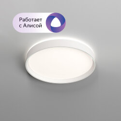 Накладной светильник, LED, 40W, IP 20, 3000K - 6500K, белый, металл, полимер, Denkirs DK6510-WH