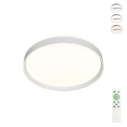Накладной светильник, LED, 40W, IP 20, 3000K - 6500K, белый, металл, полимер, Denkirs DK6510-WH