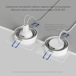 Встраиваемый светильник PRIME, GU5.3, до 15 Вт, LED, IP20, белый, алюминий, Denkirs DK-DH2021-WH