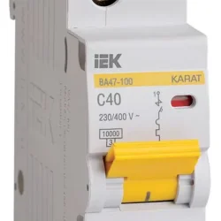 Выключатель автоматический модульный 1п C 40А 10кА ВА47-100 KARAT IEK MVA40-1-040-C