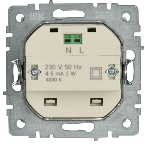 Подсветка светодиодная BRITE встраив. ПЛ20-БрКр механизм беж. IEK BR-FL20-K10 - фото 2