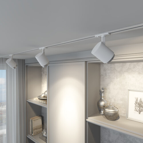 Трековый светодиодный светильник для однофазного шинопровода Cors белый/серебро 10&nbsp;Вт 4200K - Фото 5