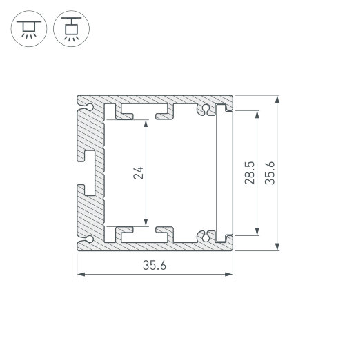 Профиль SL-ARC-3535-D1500-W90 BLACK (1180мм, дуга 1 из 4) (Arlight, Алюминий) 026599 - фото 2