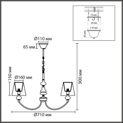 Люстра «LUMION» 8283/5, серия: KENTUKI (крепление на крюк)