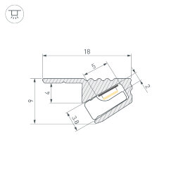 Профиль SL-MINI-SHELF-Н9-2000 ANOD OLIVE GREY (Arlight, Алюминий) 038208