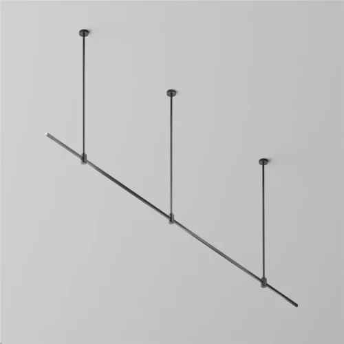 Готовая конструкция прямая на жестких подвесах Long H745мм без светильников и без блока питания, латунь (Черный) TFC-Flar-L01-B - фото