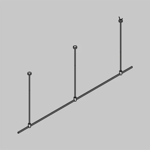 Готовая конструкция прямая на жестких подвесах Long H745мм без светильников и без блока питания, латунь (Черный) TFC-Flar-L01-B - фото 2