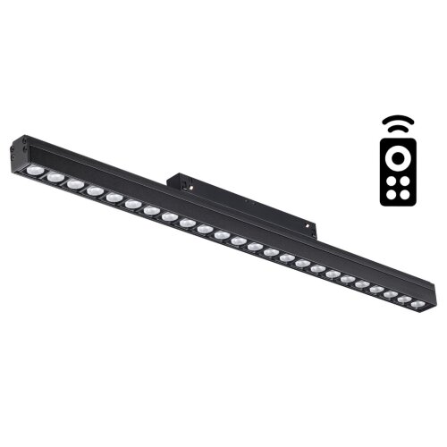 Трековый светильник для низковольного шинопровода диммируемый с пультом ДУ, со сменой цв. температур «Novotech» 358624, серия: FLUM. Фото 1.