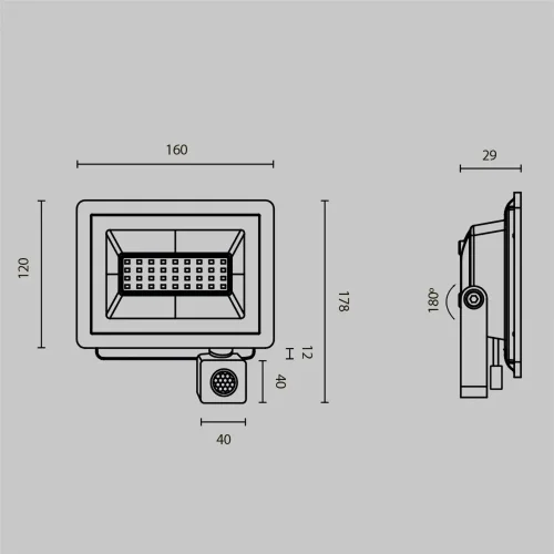 Прожектор Поток / Flood 4000К 30Вт IP 65 (Черный) FL001-L30B4KSR - фото 9