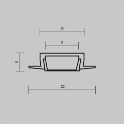 Алюминиевый профиль встраиваемый с накладным фланцем 22x6 (Черный, 2 м), ALM-004-B-2M 632010 (Черный)