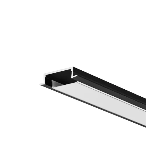 Алюминиевый профиль встраиваемый с накладным фланцем 22x6 (Черный, 2 м), ALM-004-B-2M 632010 (Черный) - фото