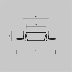 Алюминиевый профиль встраиваемый с накладным фланцем 22x6 (Черный, 2 м), ALM-004-B-2M 632010 (Черный)