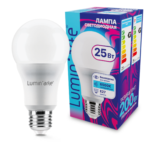 Светодиодная лампа Luminarte LSTD-A65-25W6KE27 25Вт 6500K E27 - фото.
