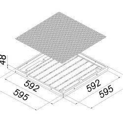 Подвесной офисный светодиодный светильник Армстронг 80 Вт IP54 595x595x48 мм 6000К Призма