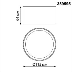 Светильник накладной светодиодный с переключателем цветовой темперетуры «Novotech» 359595, серия: ORBIS - Переключение цветовой температуры