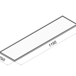 Светодиодная панель 1195x295x10 мм 38 Ватт с серой рамкой 3000К с Бап-1