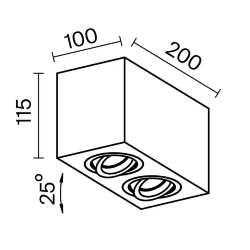 Потолочный светильник Atom GU10 2x10Вт (Черный)