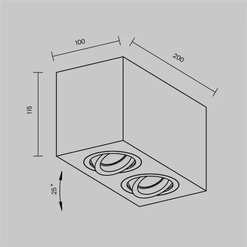 Потолочный светильник Atom GU10 2x10Вт (Черный) - фото 10